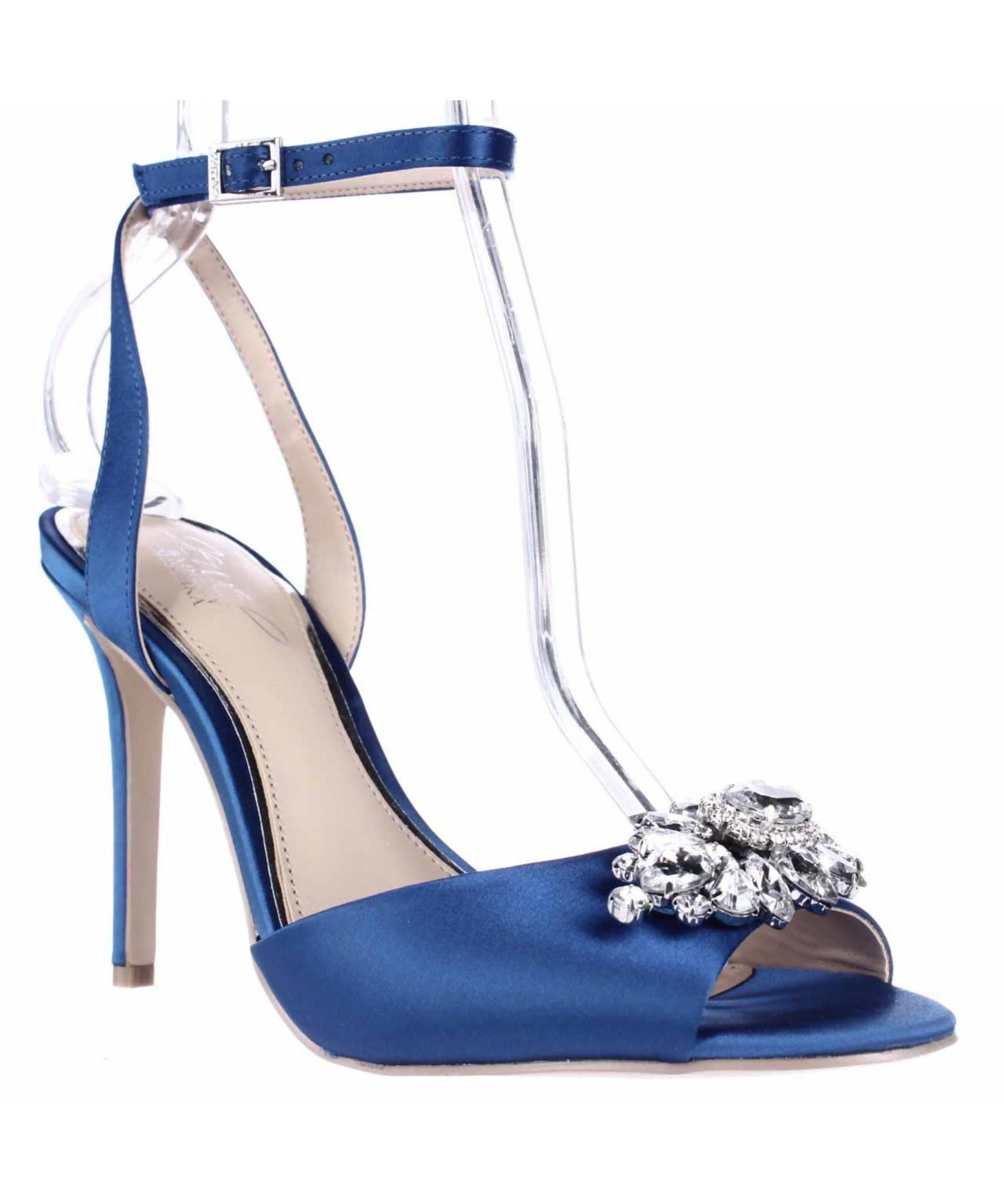 Badgley mischka Jewel Hayden Jeweled Peep Toe Ankle Strap Dress Sandals