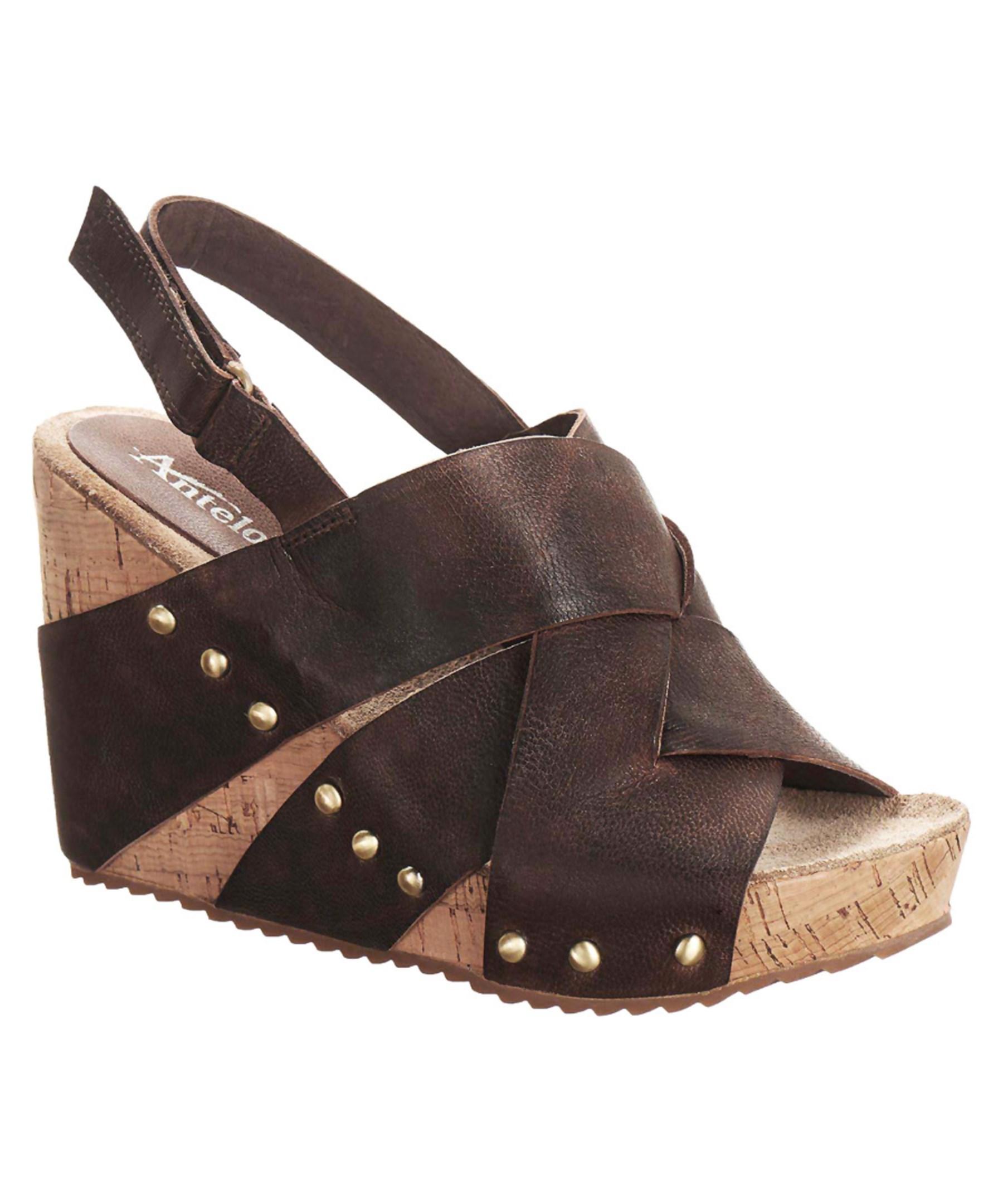 brown sling back wedges