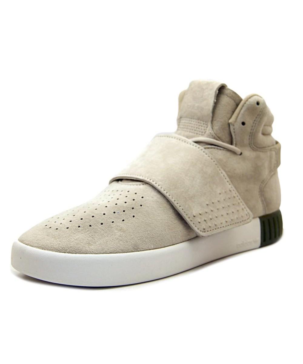 Adidas Tubular Invader Strap Round Toe Suede Sneakers in Natural | Lyst Adidas. Women's Natural Tubular ...