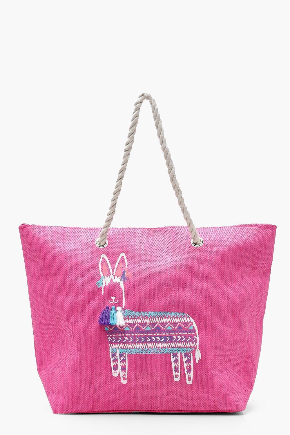 Lyst Boohoo Lily Tel Animal Rope Handle Beach Bag In Pink Boohoo Women S Pink Lily Tel Animal Rope Handle Beach Bag