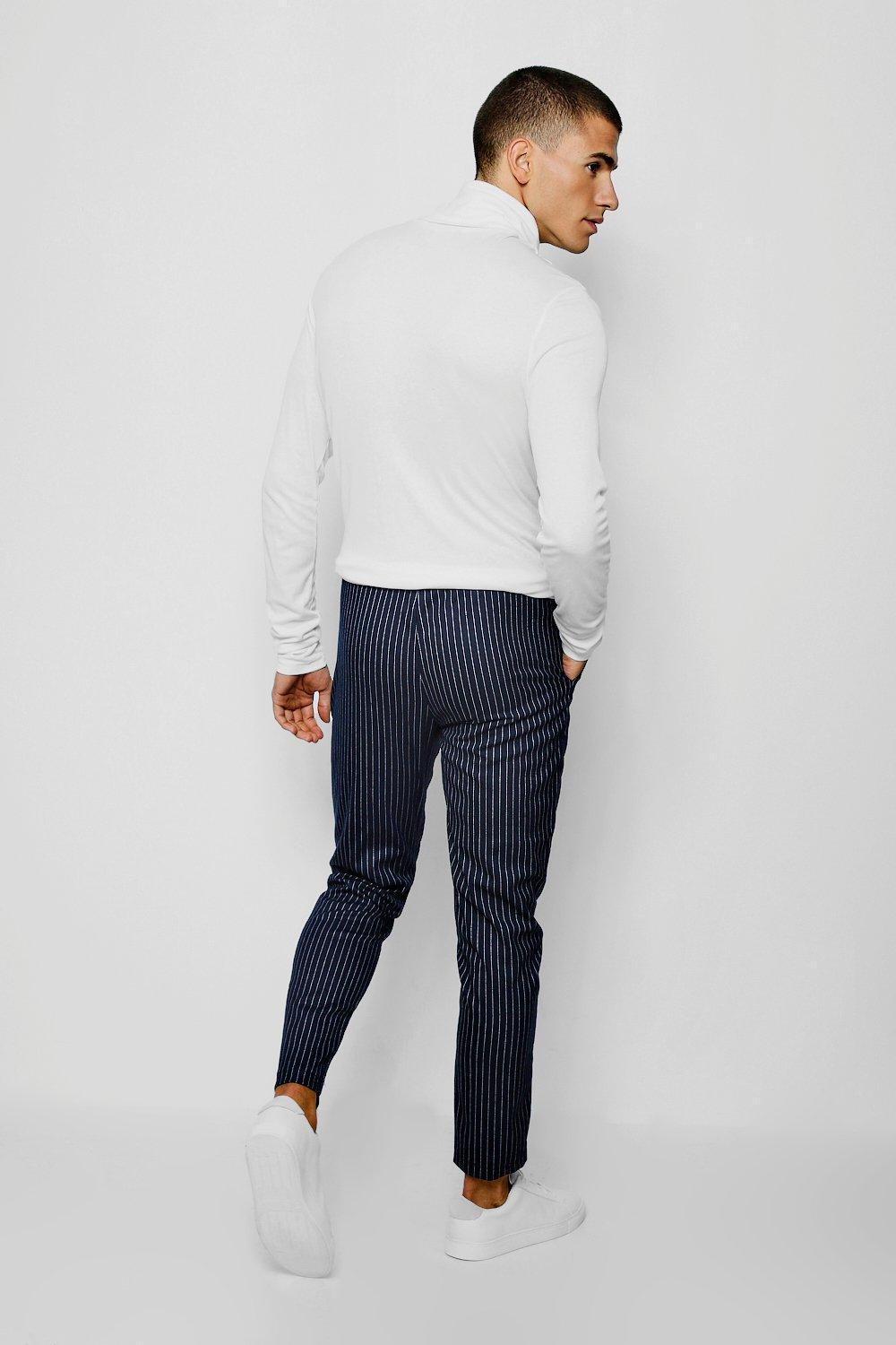 pinstripe smart joggers