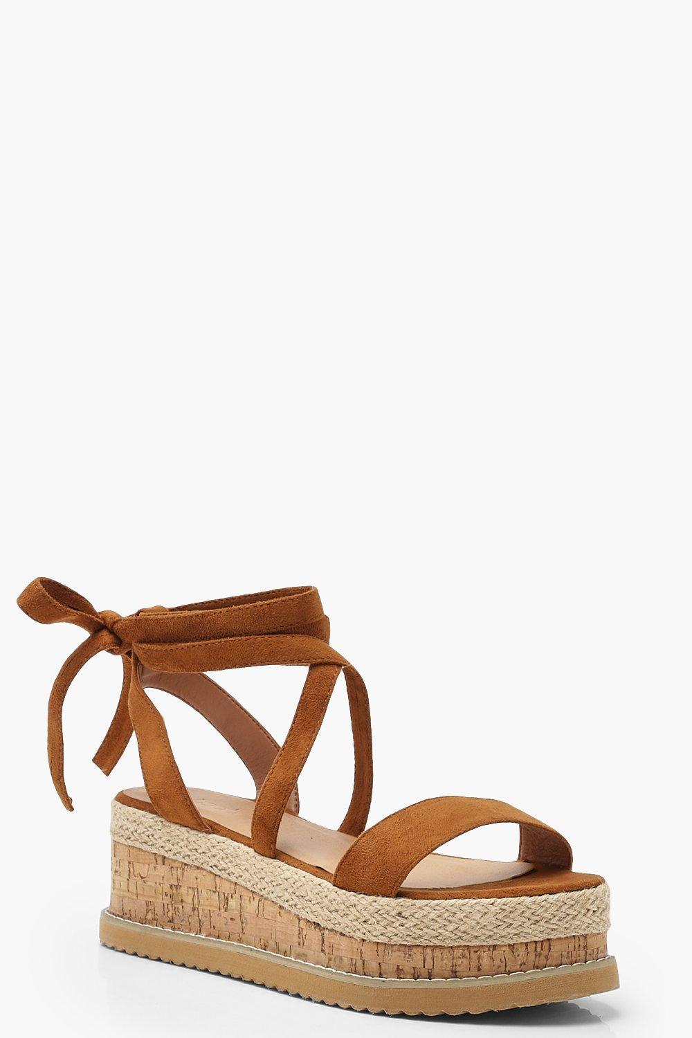 brown sandals boohoo