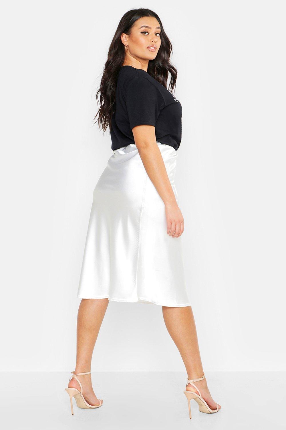white satin midi