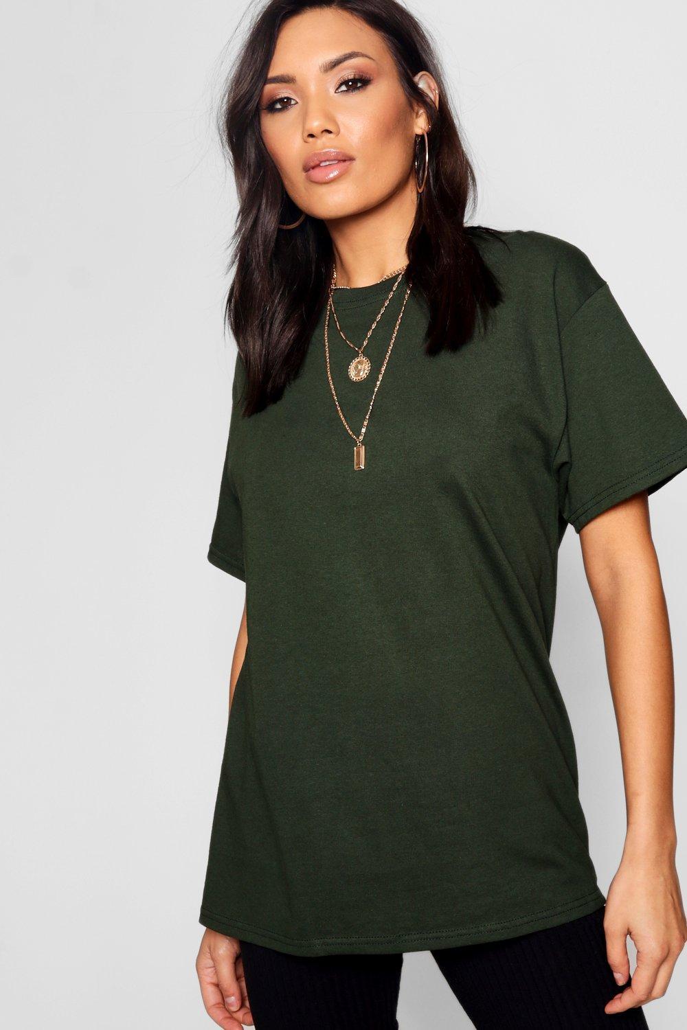 Lyst Boohoo Basic Oversized Boyfriend Tshirt in Green