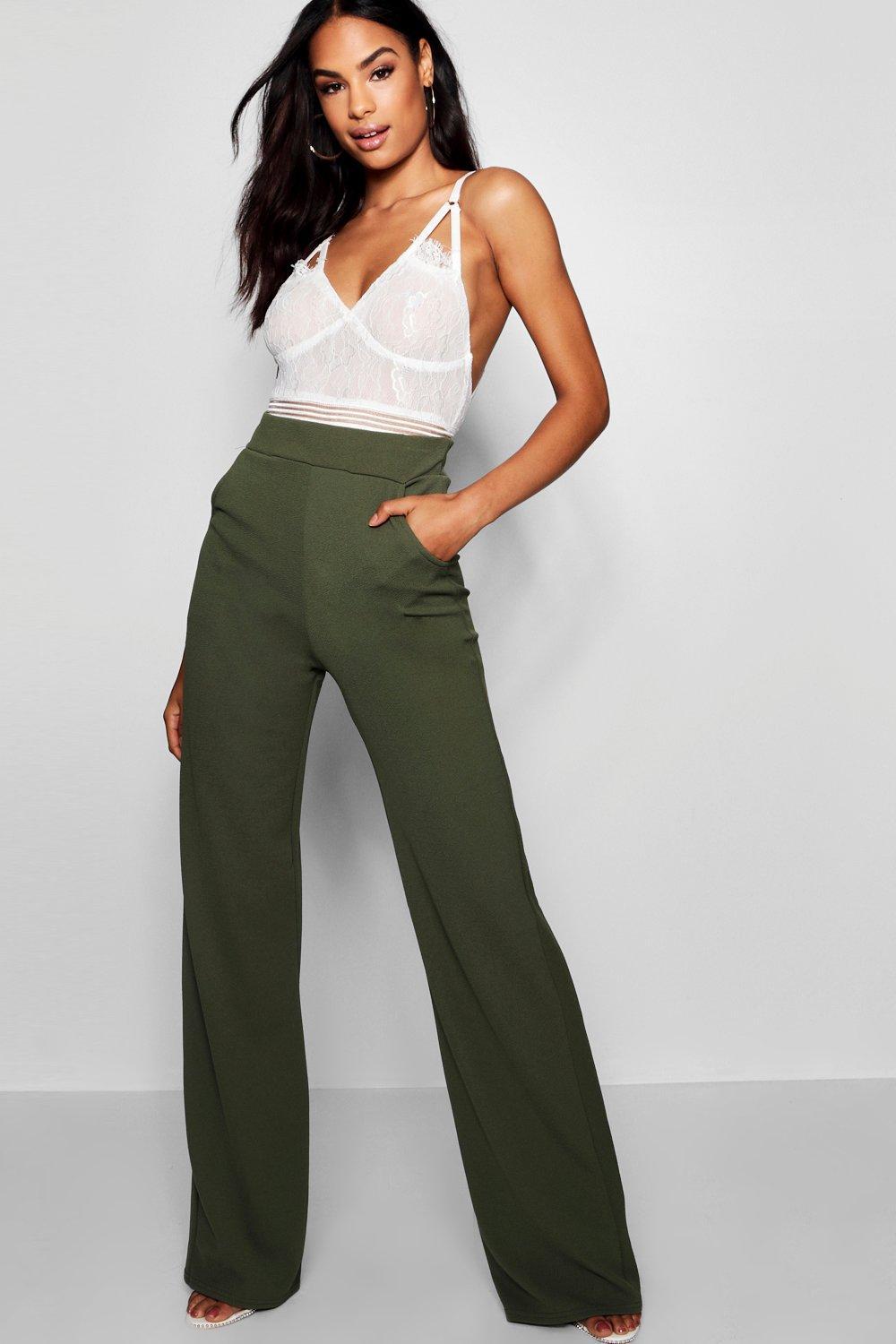 boohoo green trousers