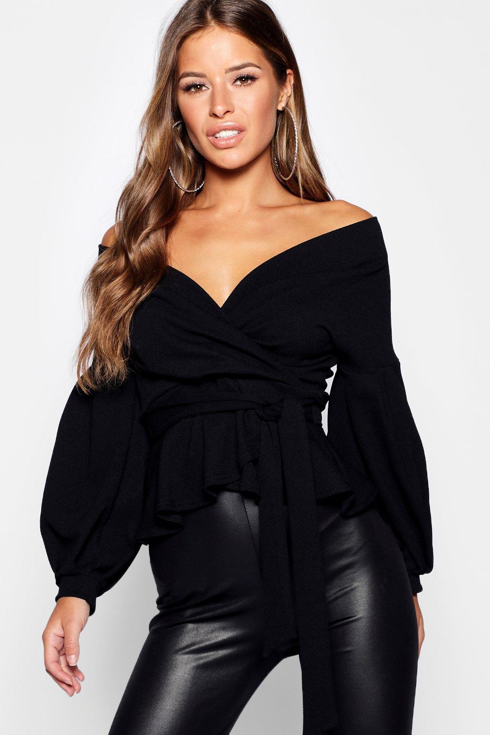 boohoo off the shoulder tops