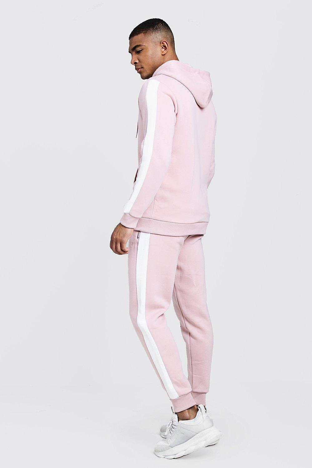 Boohoo His Zip Hooded Tracksuits With Contrast Panels For Men Lyst