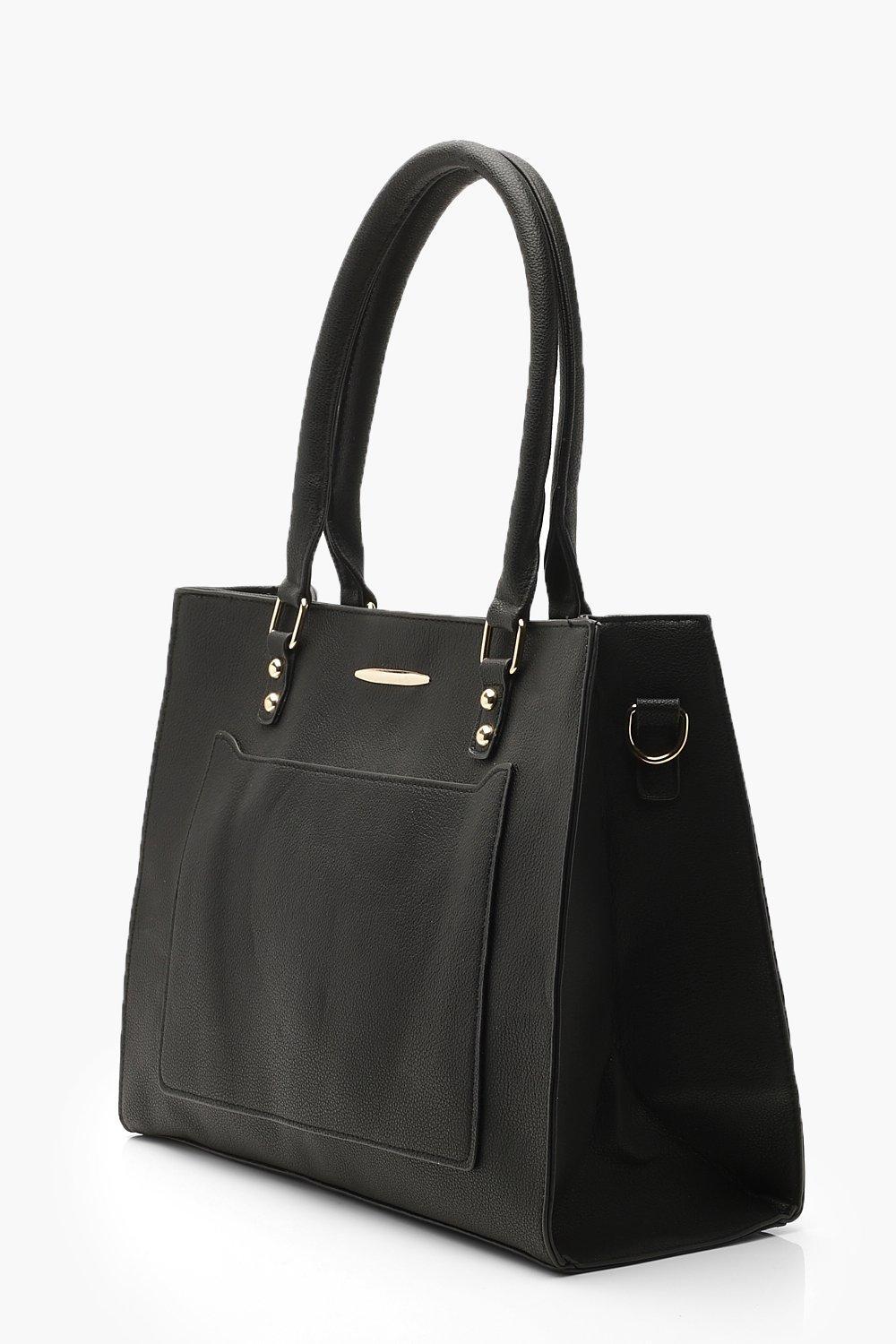 Boohoo Textured Tote Bag in Black Lyst