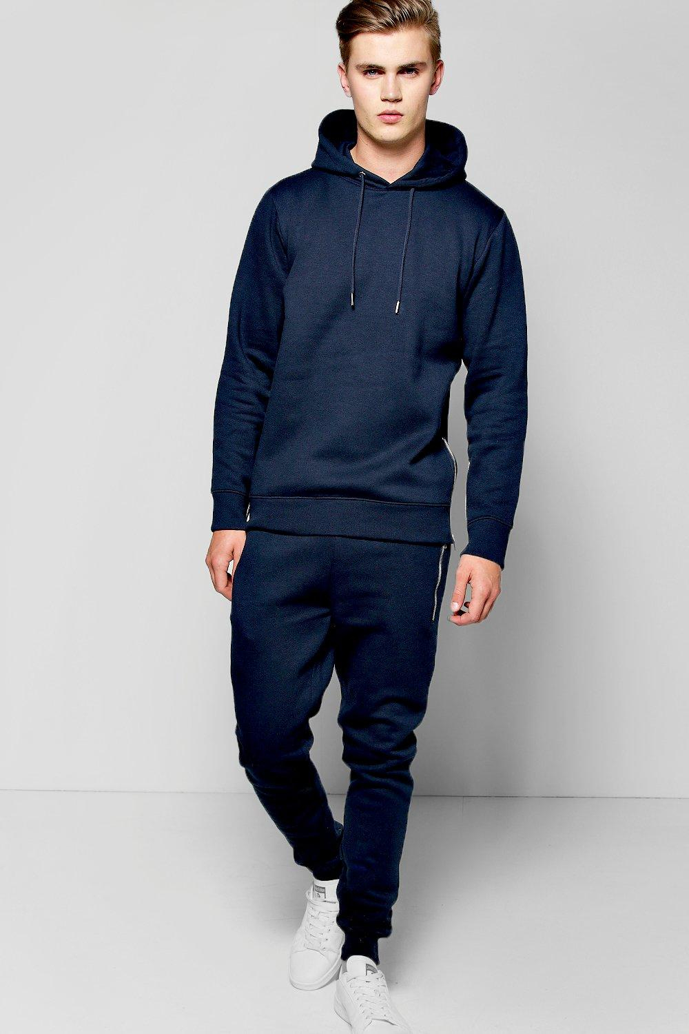 Boohoo Mens Suits Sale : Boohoo Man Skinny Jersey Zip Through Hoodie ...