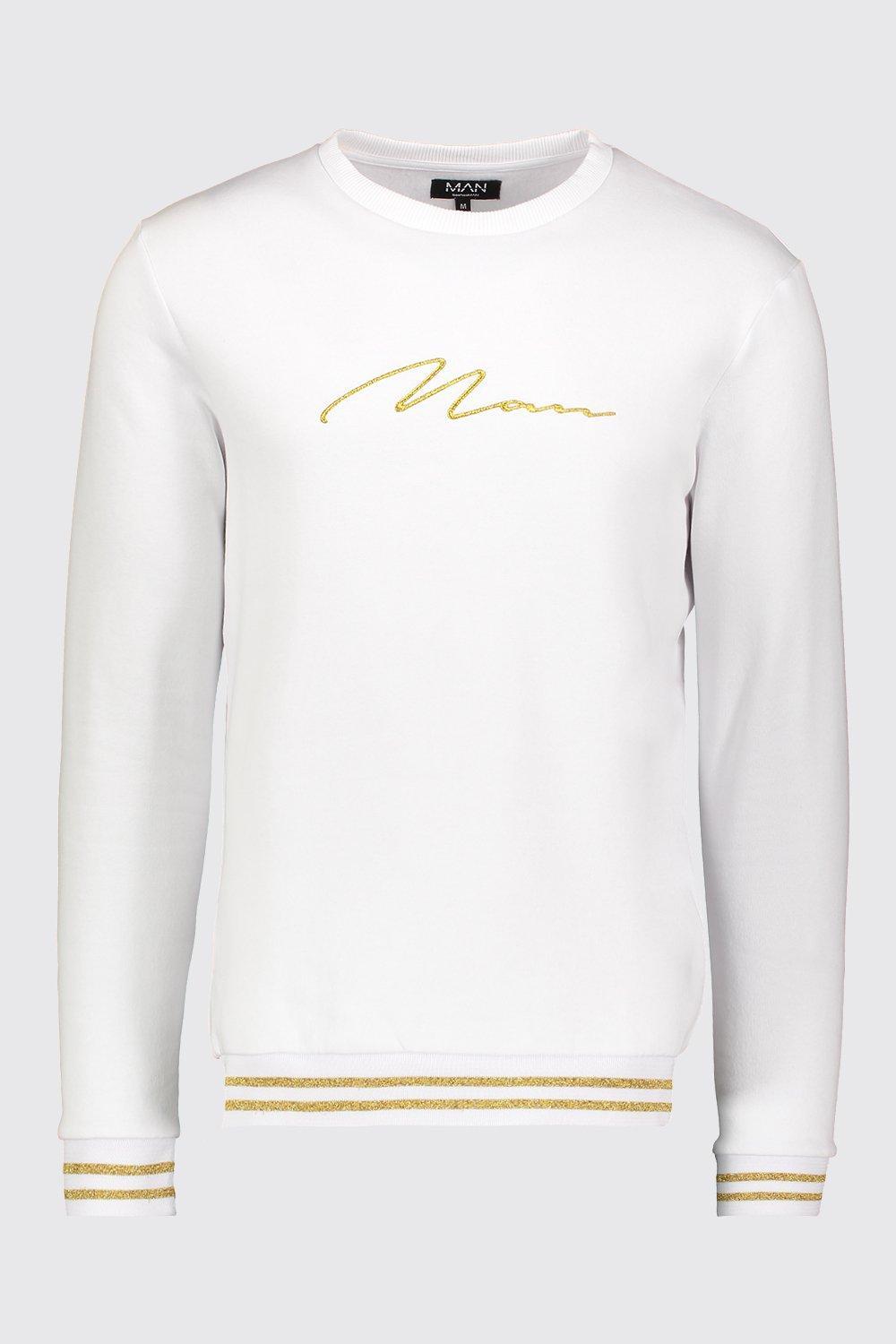 boohooman white joggers