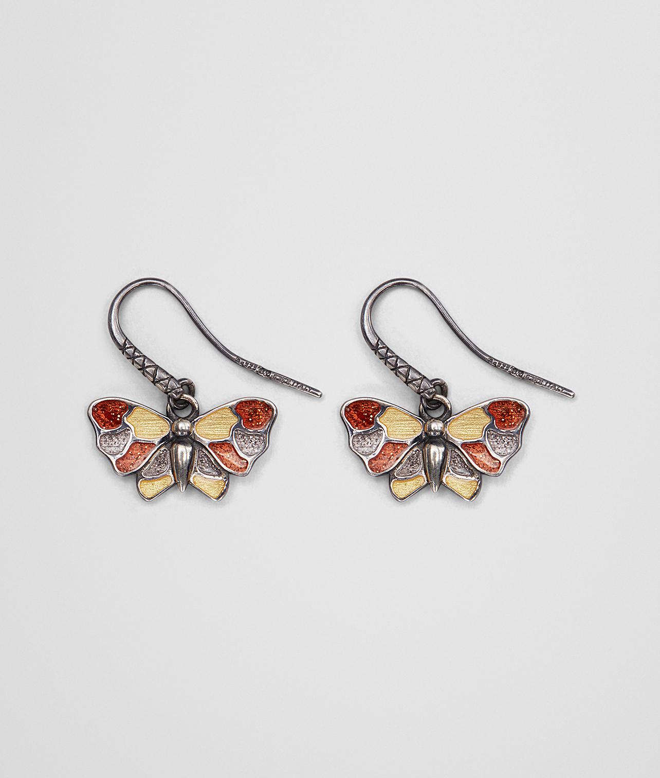 Lyst Bottega Veneta Multicolor Antique Silver Erfly Earrings Bottega Veneta