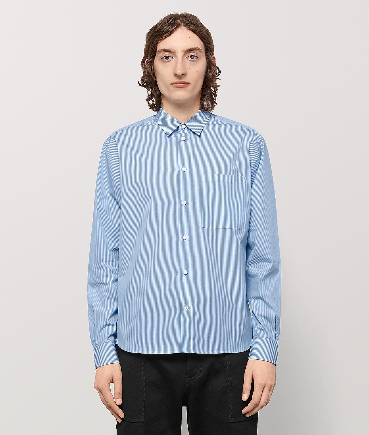 Bottega Veneta Shirt In Cotton in White Blue (Blue) for Men - Lyst