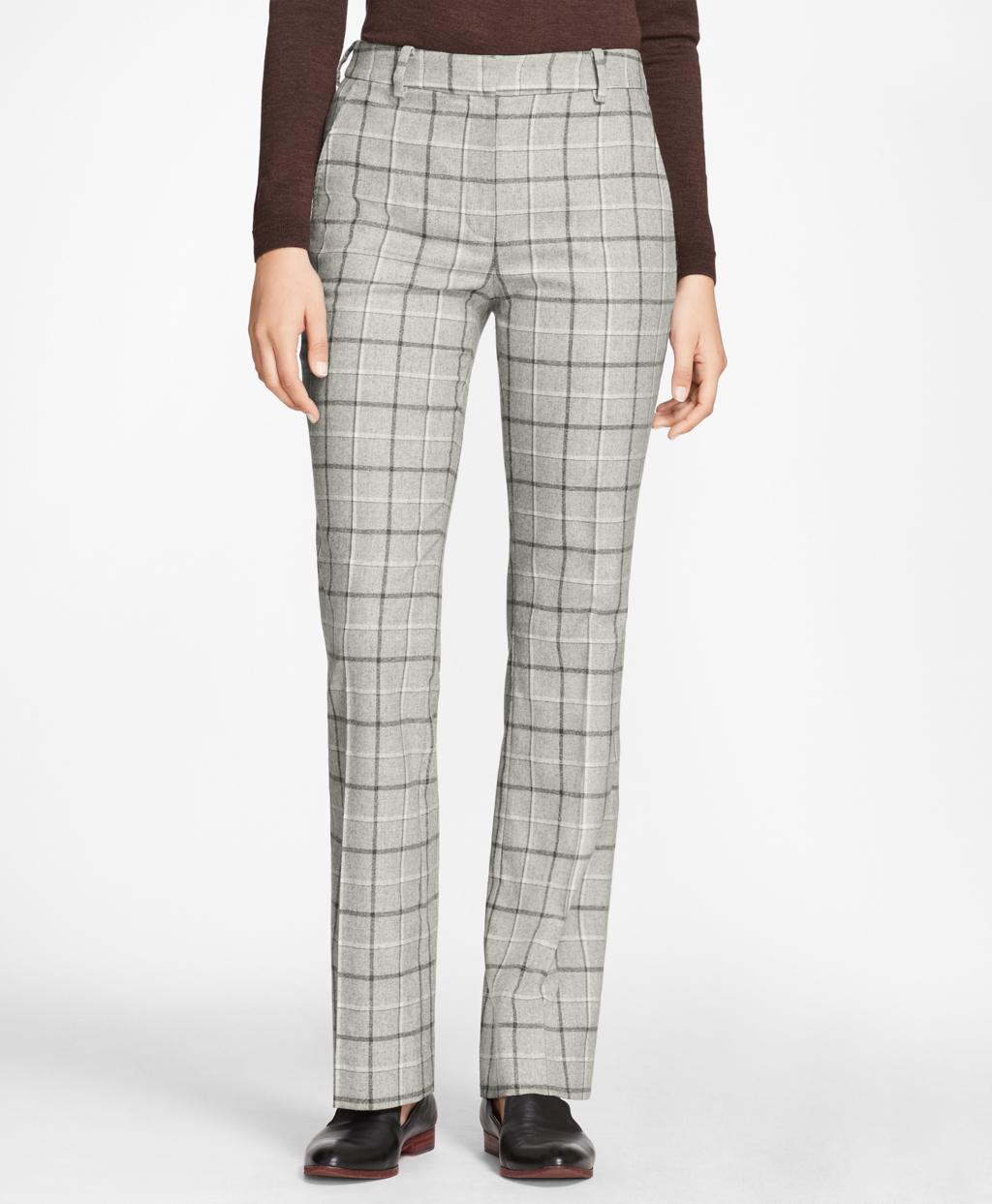 Lyst - Brooks Brothers Windowpane Stretch-wool-cashmere Pants in Gray