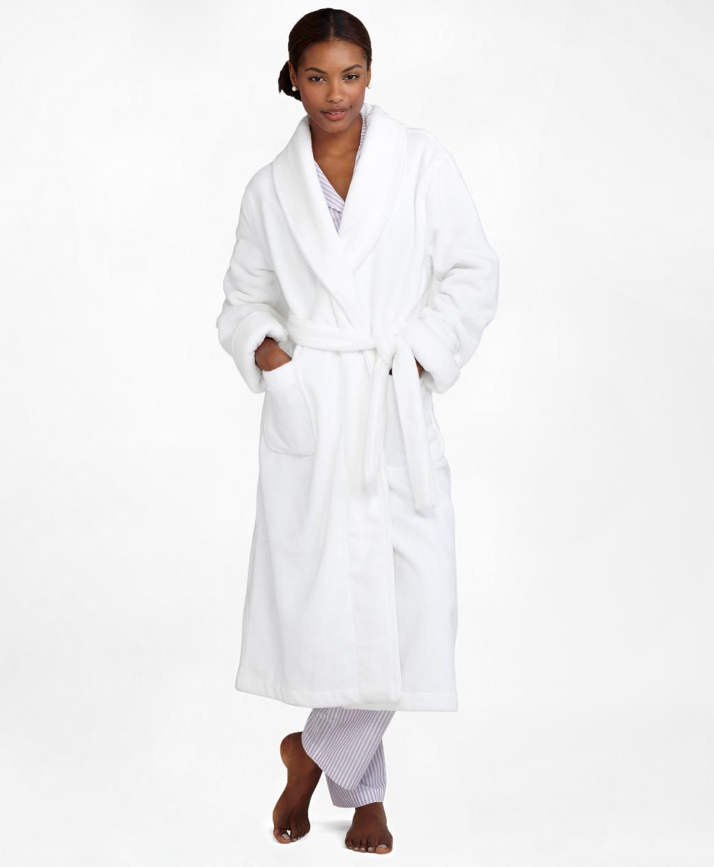 Lyst - Brooks Brothers Terry Cloth Robe in White