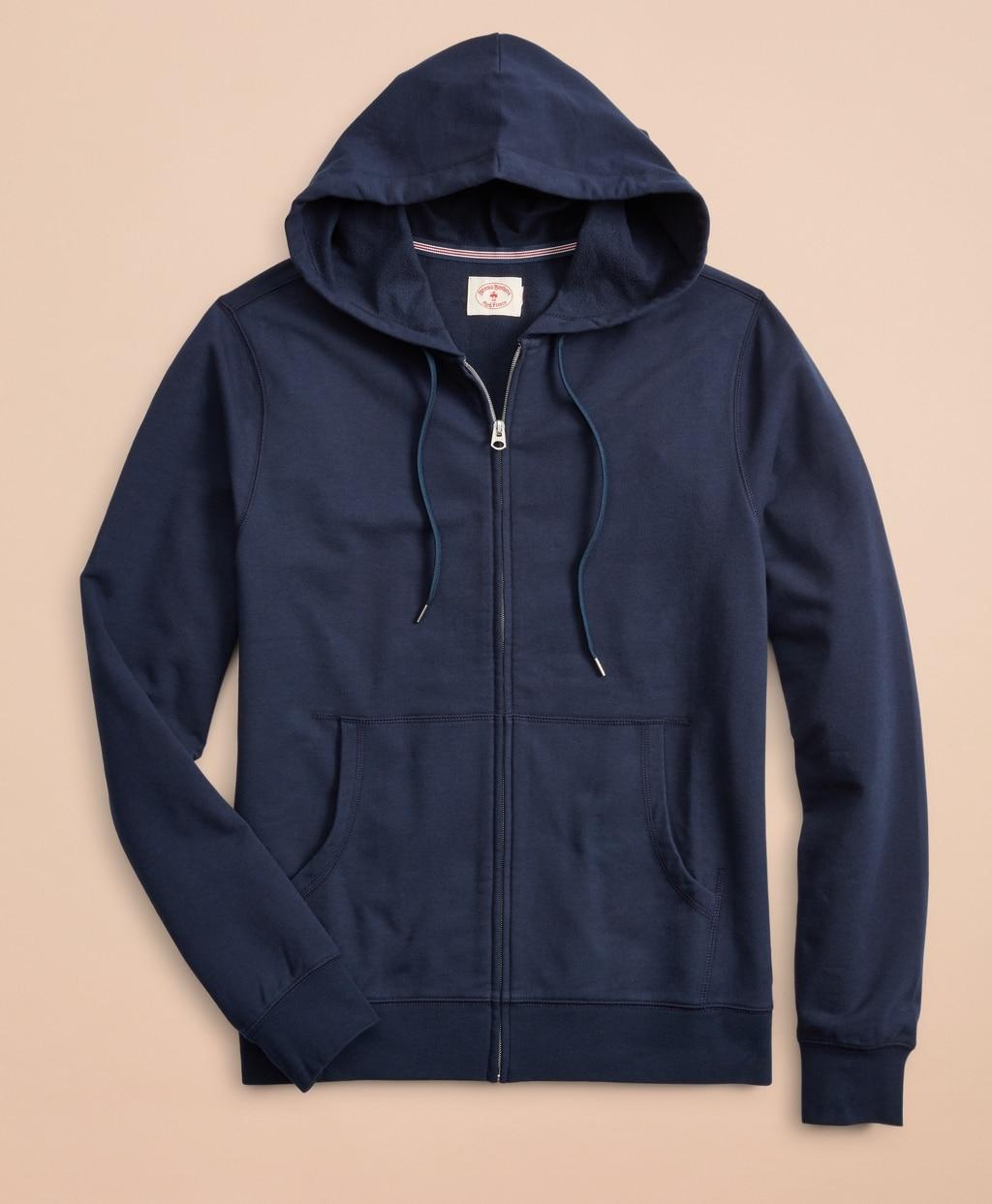Brooks Brothers French Terry Lightweight Zip-up Hoodie in Blue for Men ...