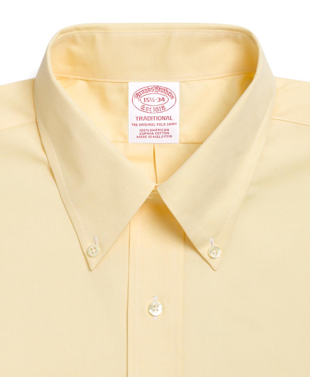 Brooks Brothers Madison Fit Buttondown Collar Dress Shirt in Yellow