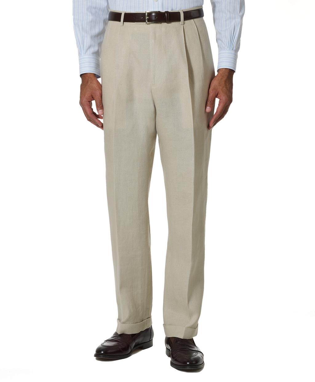 Lyst - Brooks Brothers Irish Linen Pleat-front Trousers in Natural for Men
