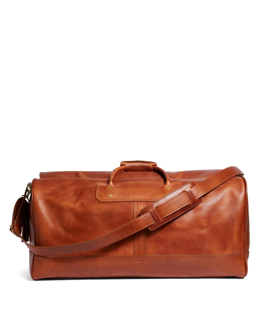 brooks brothers leather duffle