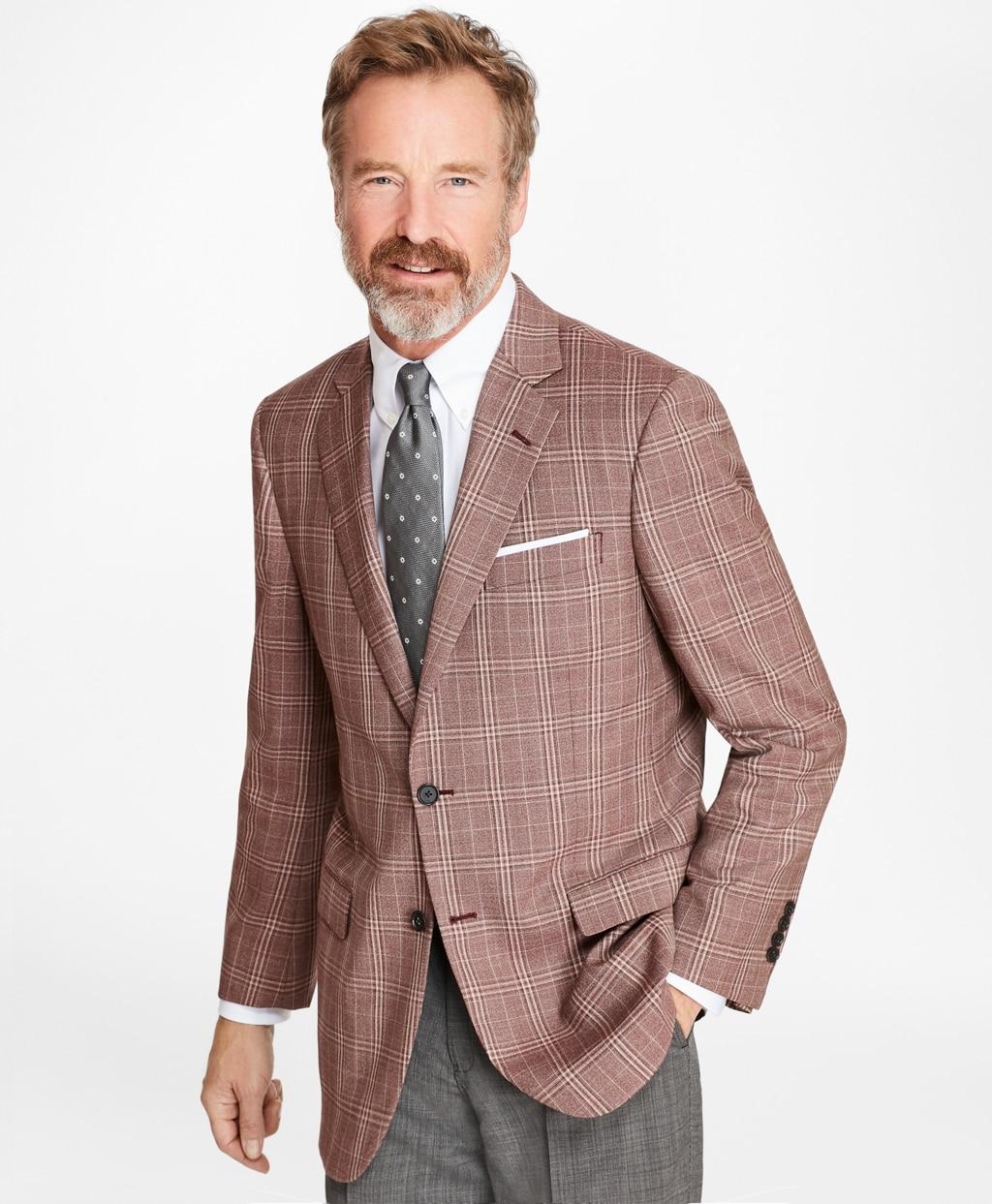 Brooks Brothers Wool Regular Fit Rust With Tan Check Sport Coat in ...