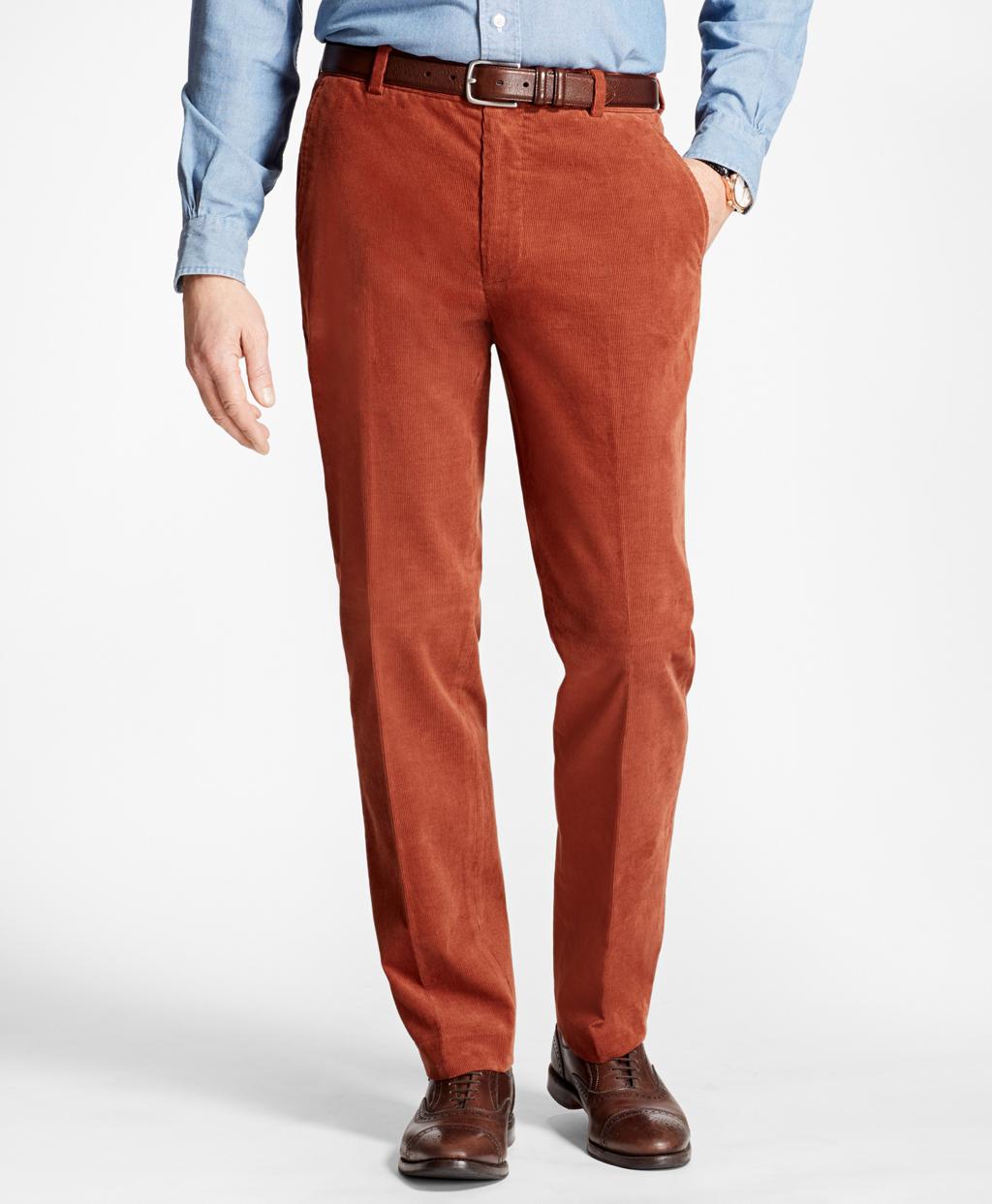 Lyst - Brooks Brothers Clark Fit Fine Wale Stretch Corduroys in Brown ...