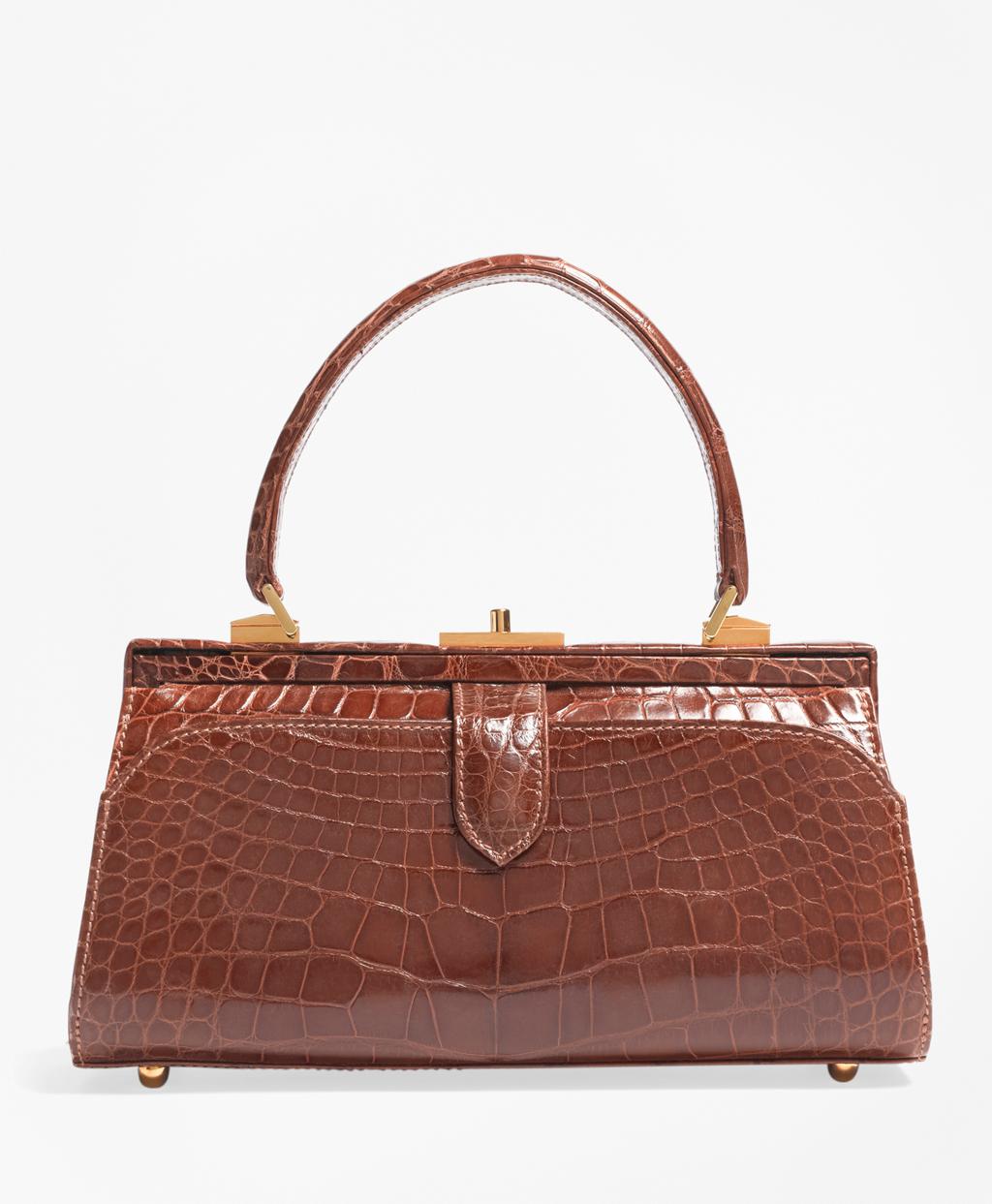 Lyst Brooks Brothers Glazed Alligator Frame Bag In Brown Brooks Brothers Women S Brown Glazed Alligator Frame Bag