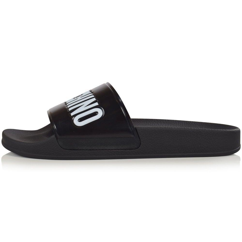 moschino logo pool sliders