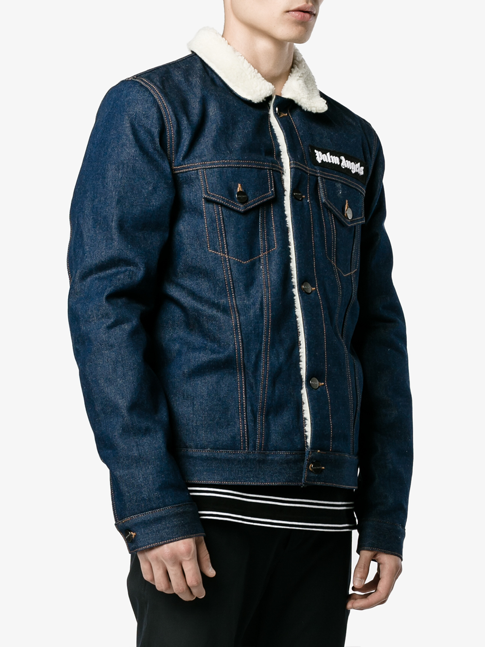 Palm Angels Denim Jacket in Blue - Lyst