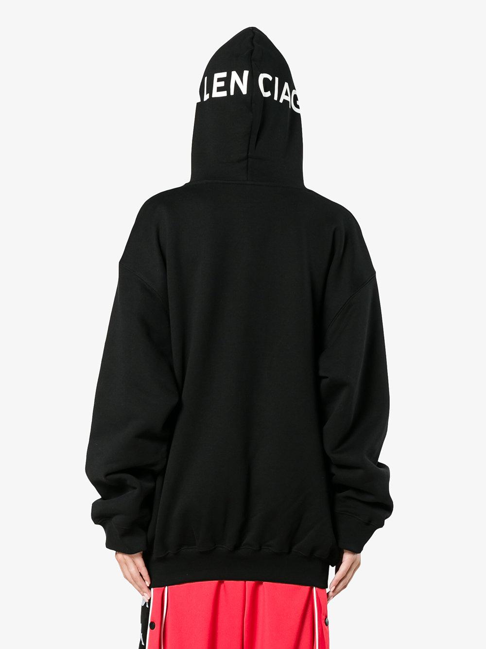 balenciaga logo cotton hoodie