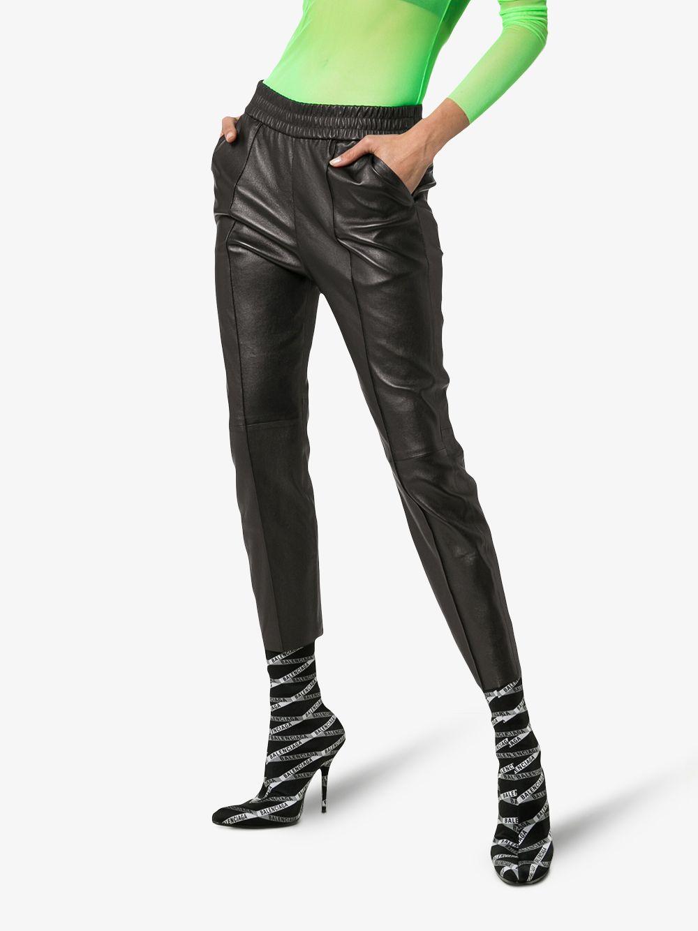 high waisted leather pants women