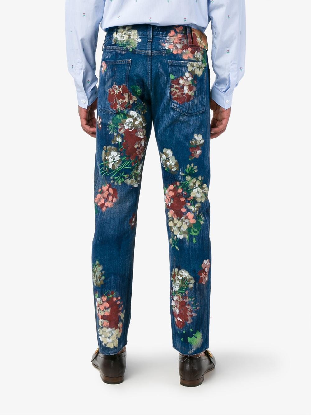 flower jeans