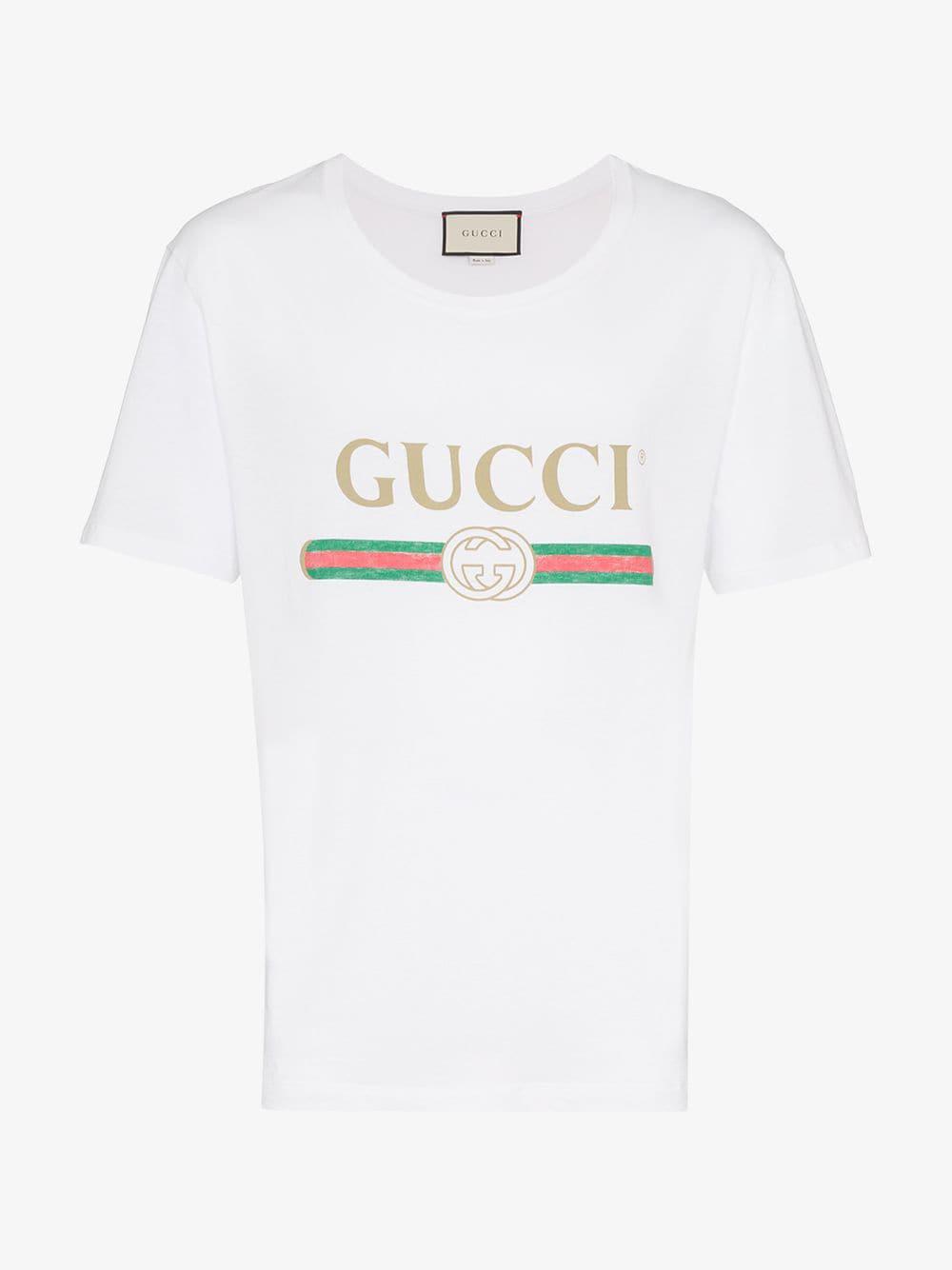 Gucci Washed T-shirt With Print in White for Men - Lyst
