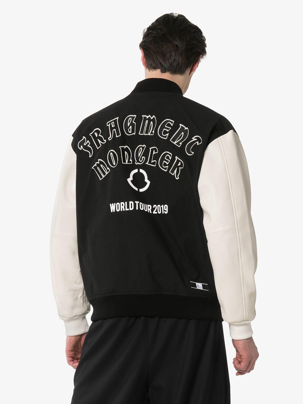 Moncler Genius X Fragment Letterman Bomber Jacket in Black for Men - Lyst