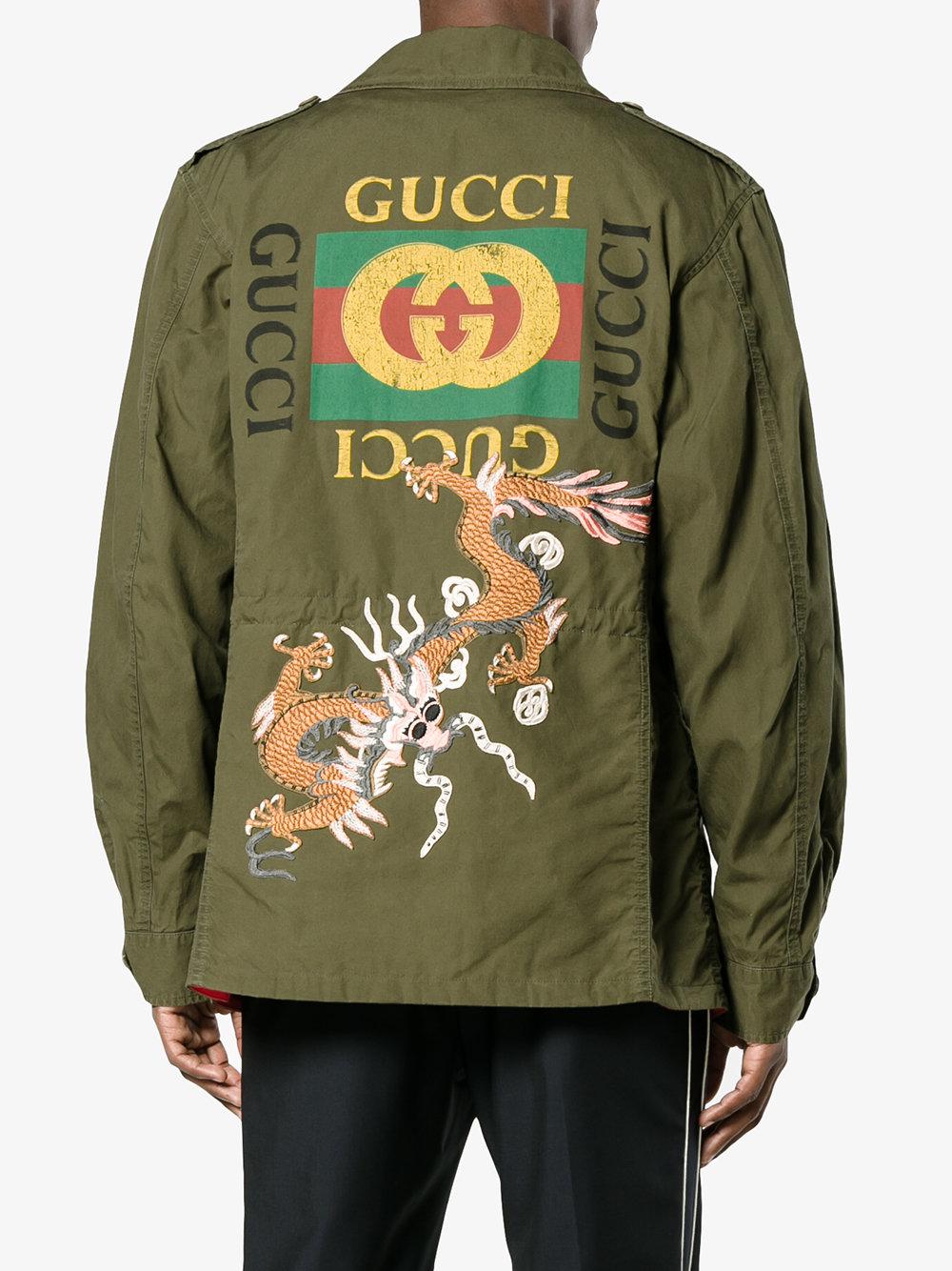 Lyst - Gucci Printed Cargo Jacket in Green for Men