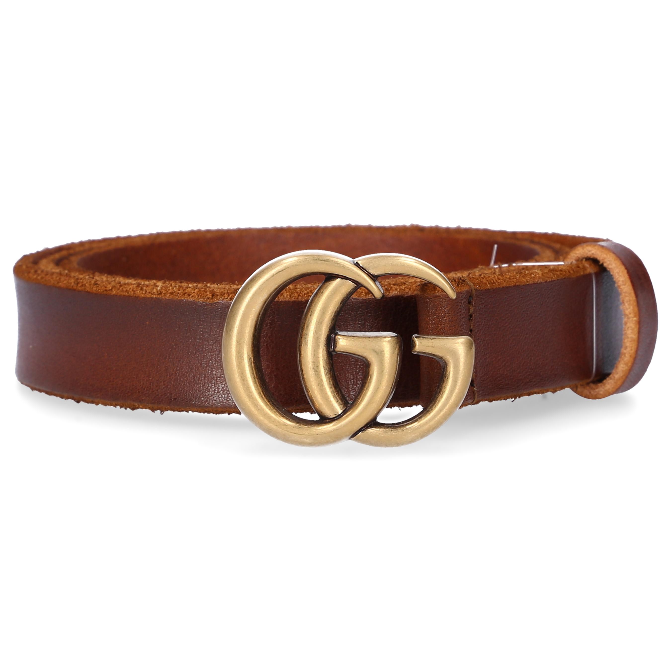 Lyst - Gucci Women Belt GG Logo Leather Used Brown in Brown