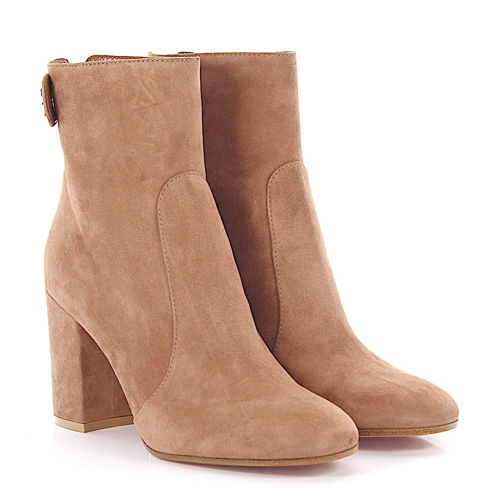 Gianvito Rossi Ankle Boots Lindon Bootie Suede Beige in Natural - Lyst