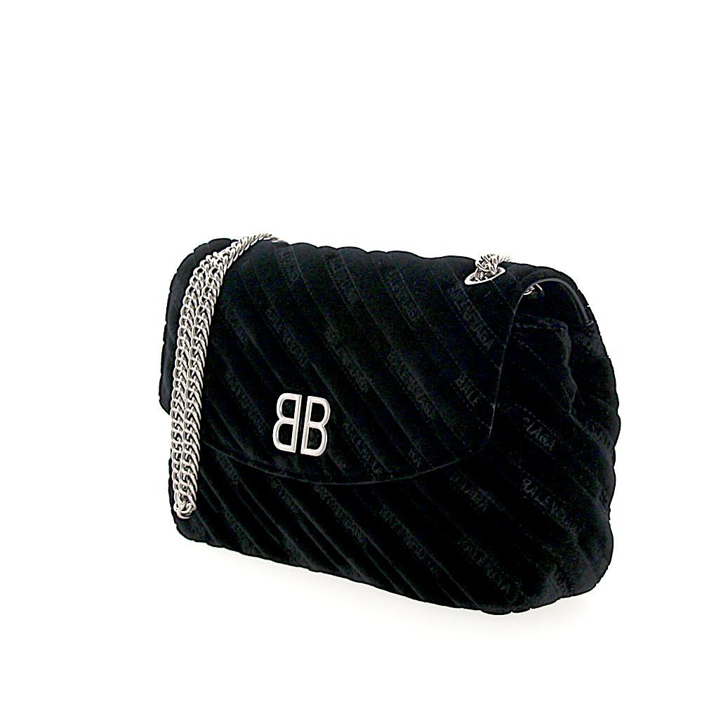 Lyst - Balenciaga Women Shoulder Bag Bb Velvet Velvet Black Logo in Black