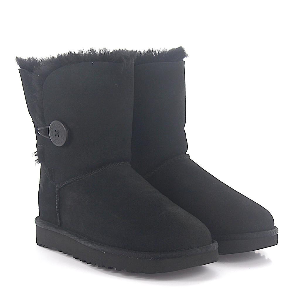 Lyst - Ugg Ankle Boots Lamb Fur Suede Logo Black in Black
