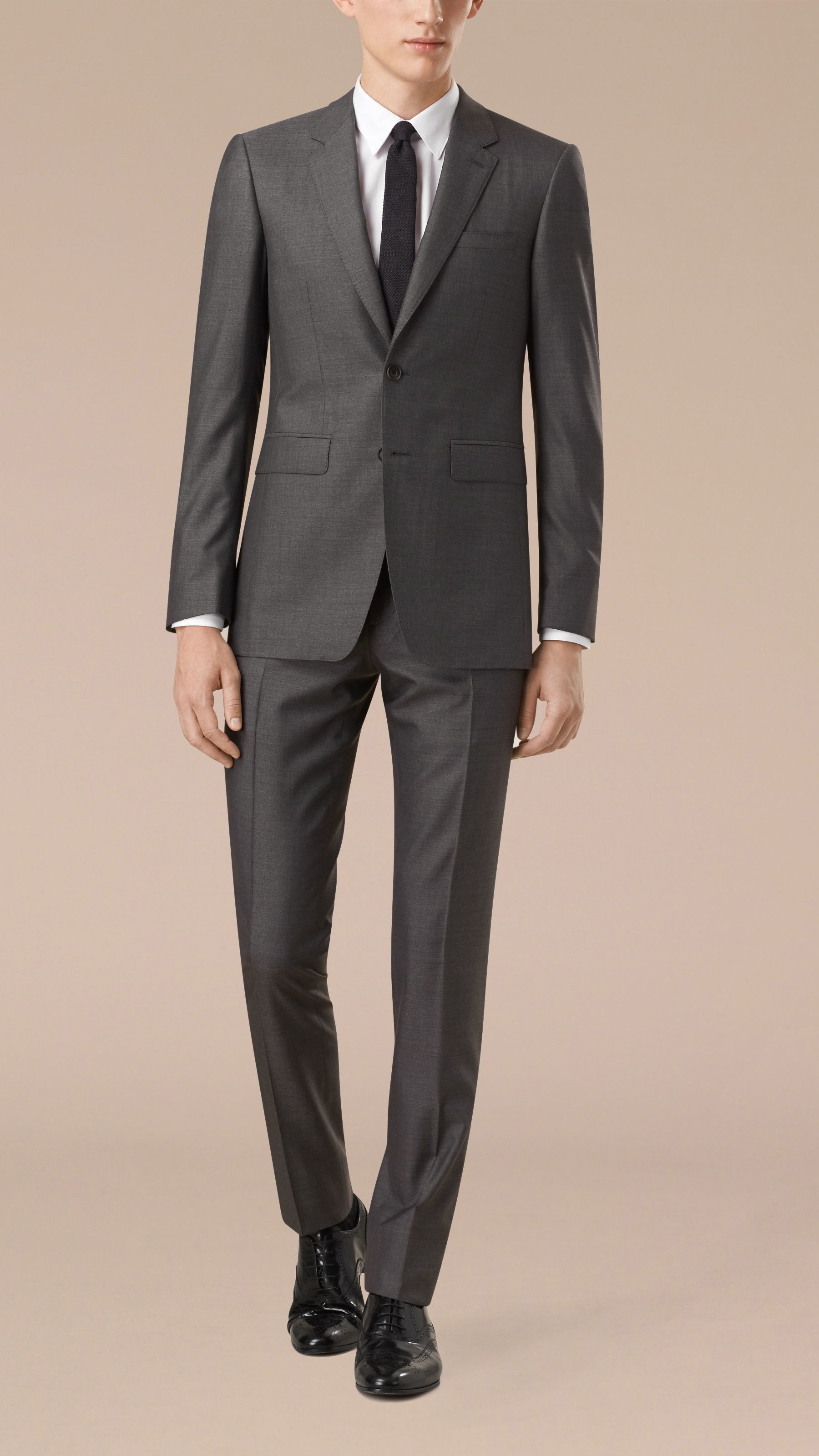 Lyst - Burberry Slim Fit Wool Silk Half-canvas Suit in Gray for Men