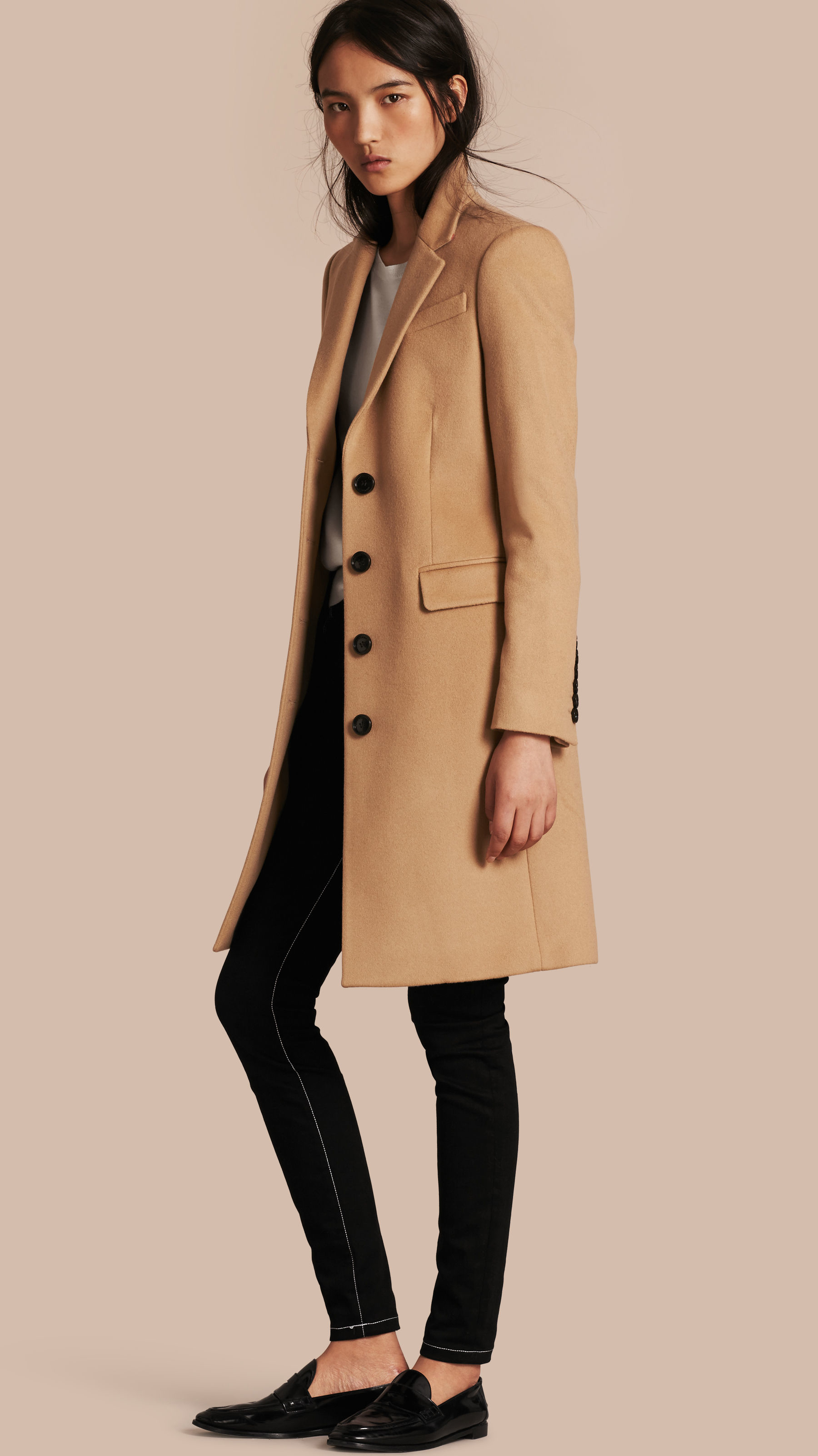 Burberry Tailored Wool Cashmere Coat Camel in Natural | Lyst