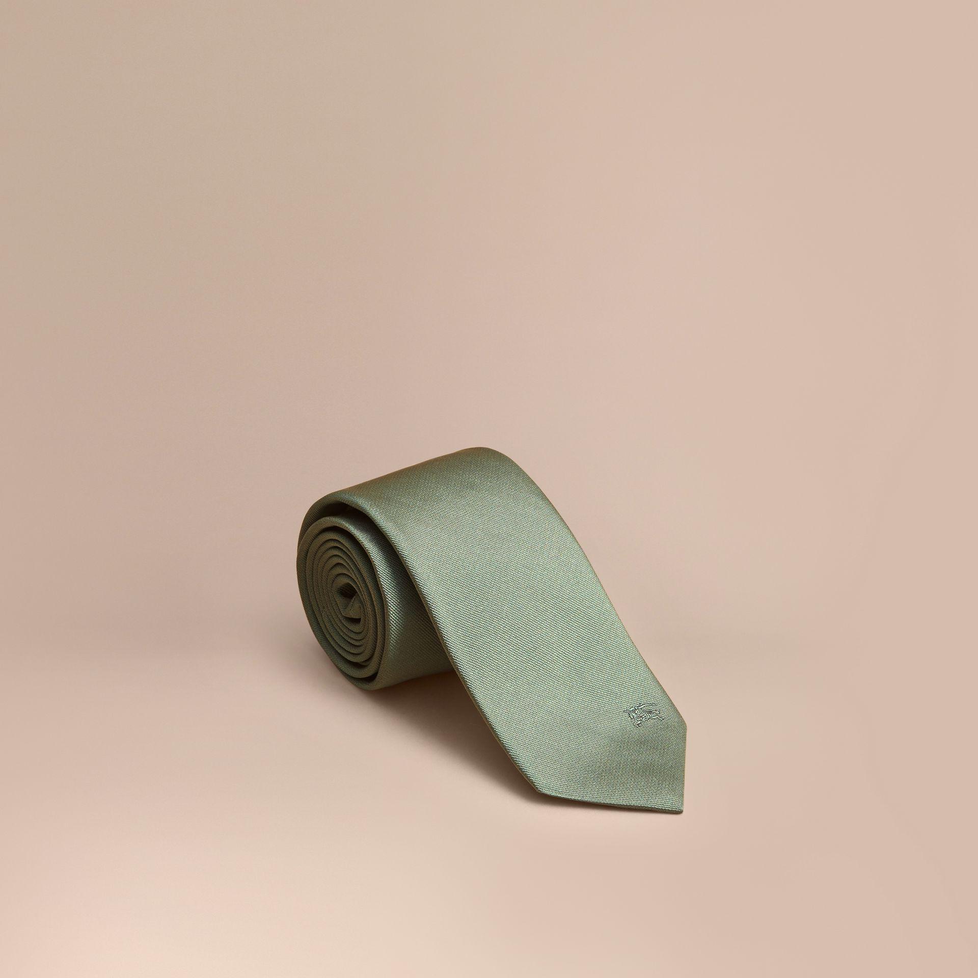 Burberry Modern Cut Silk Twill Tie Eucalyptus Green in Green for Men Lyst