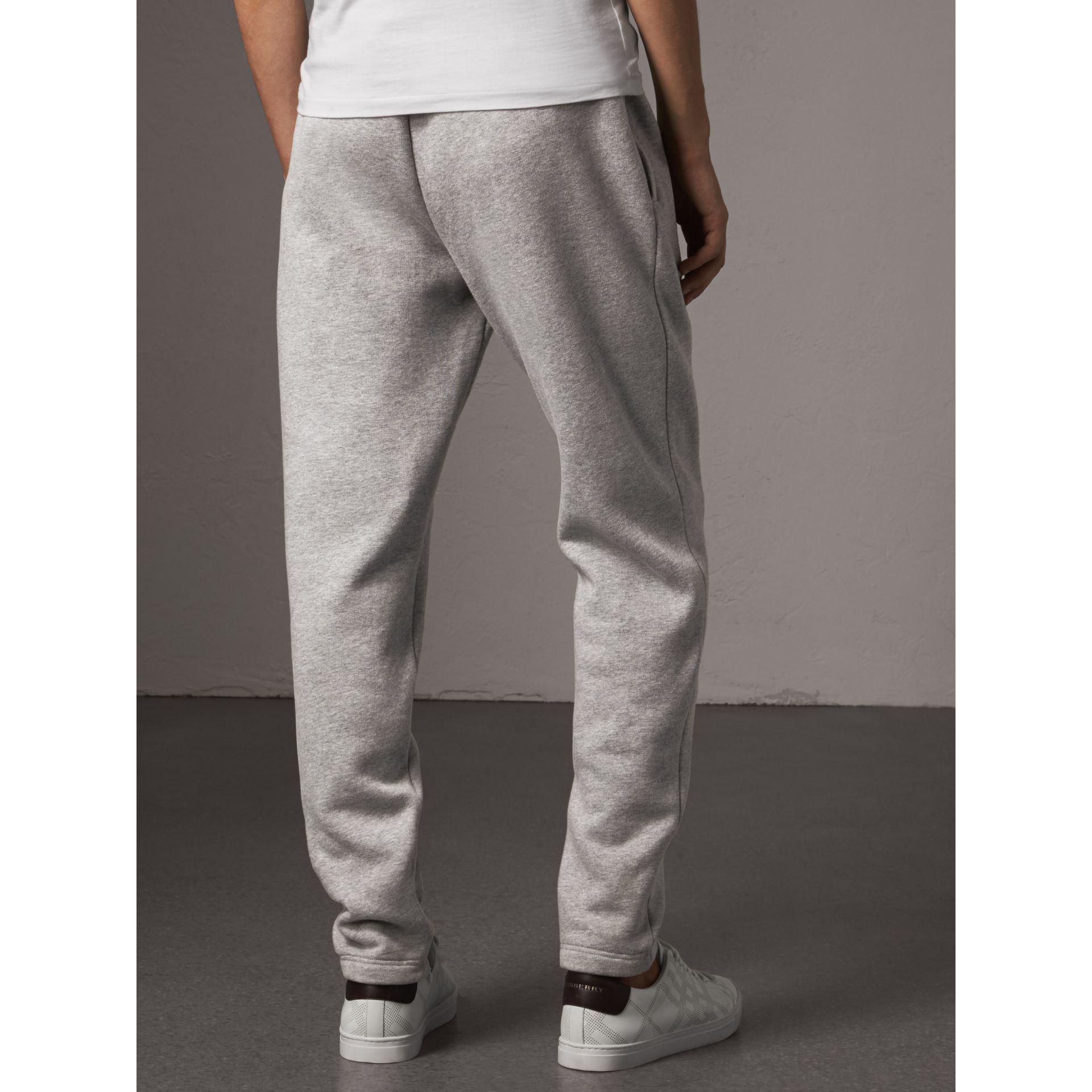 Burberry Embroidered Jersey Sweatpants in Gray for Men - Lyst