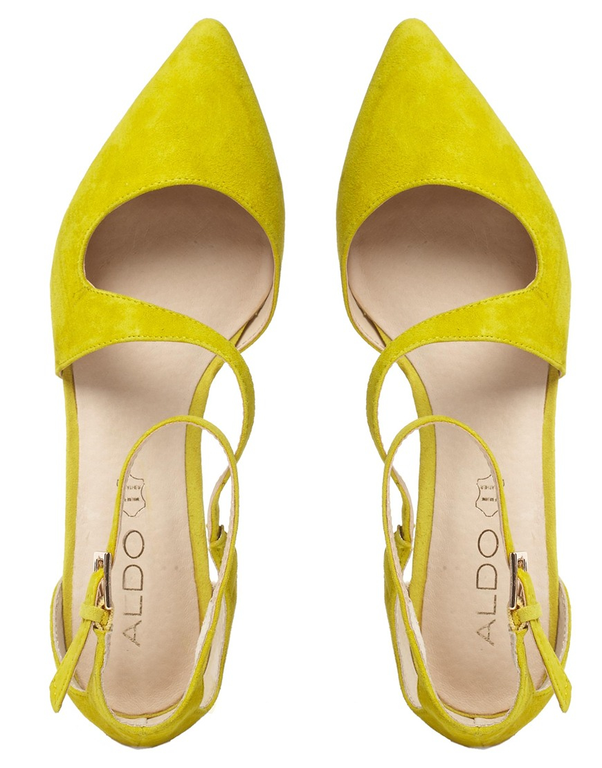 womens flat yellow shoes