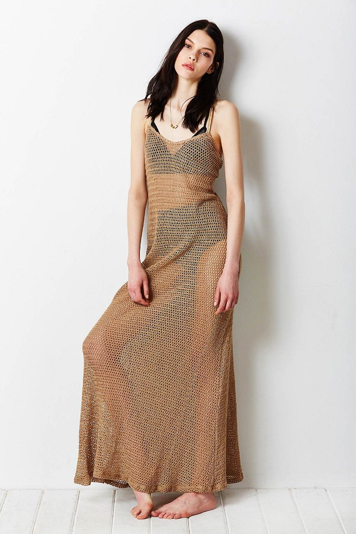 Lyst - Urban Outfitters Blue Life Sahara Netted Maxi Dress in Brown