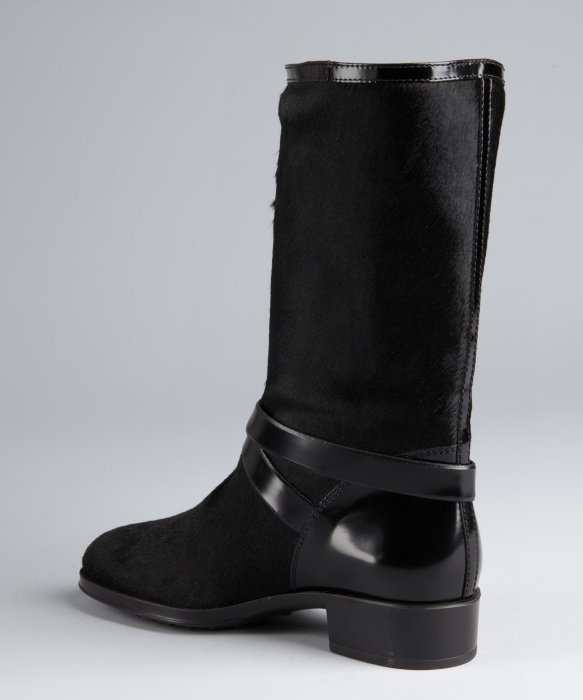 mid calf black boots with heel