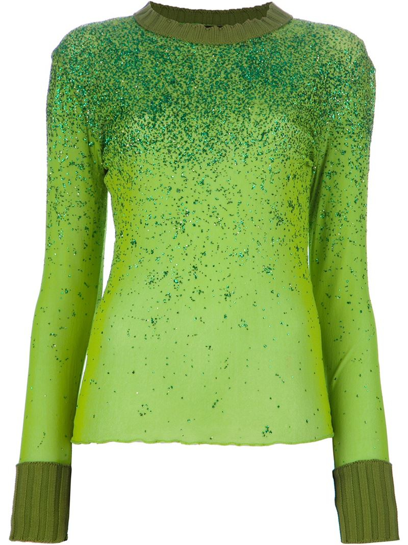 women's long sleeve glitter top