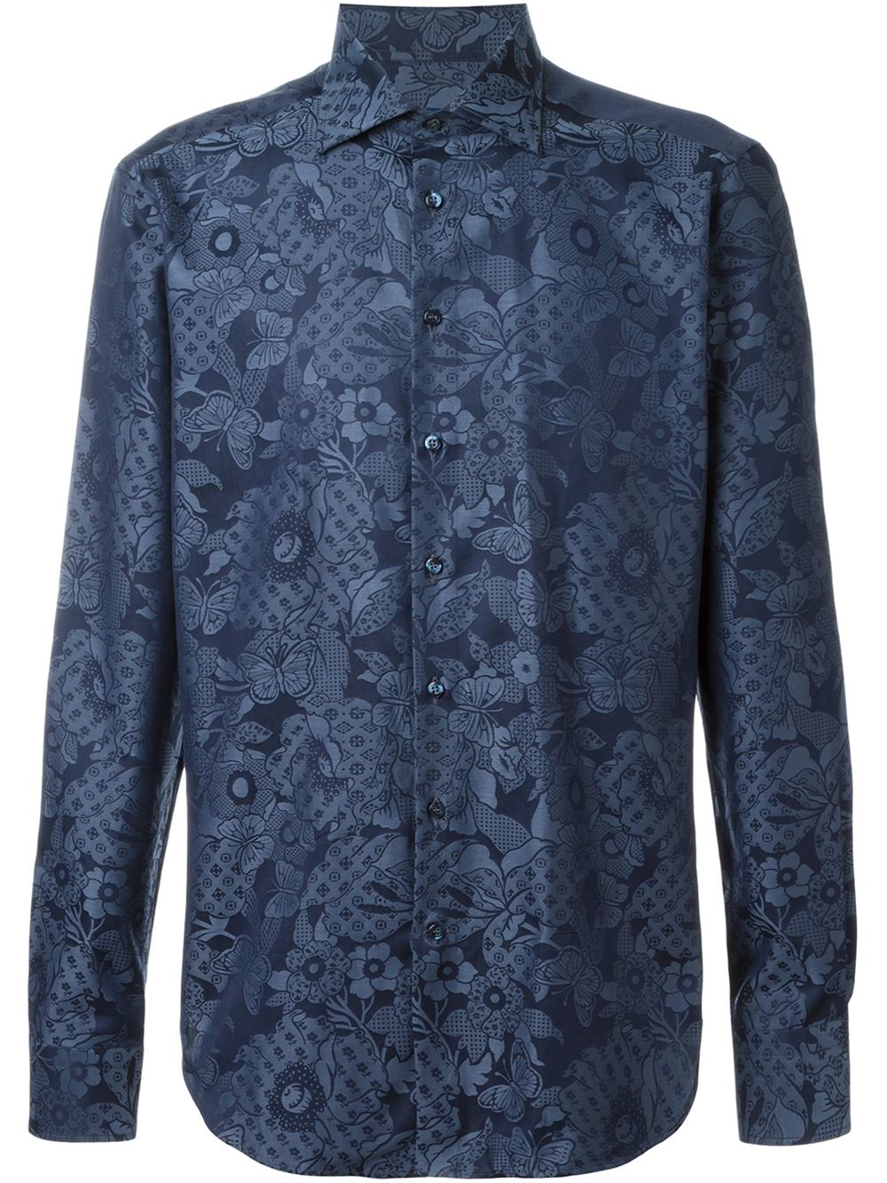 Lyst - Etro Floral Jacquard Shirt in Blue for Men