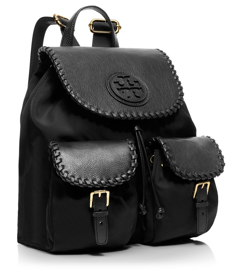 Lyst - Tory Burch Marion Nylon Backpack in Black