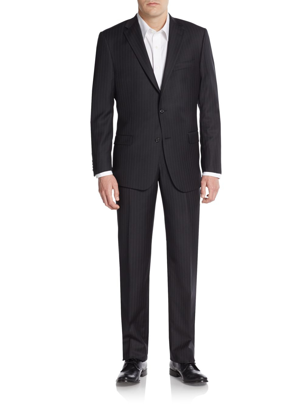 Hickey Freeman Regular-fit Pinstripe Worsted Wool Suit in Black for Men