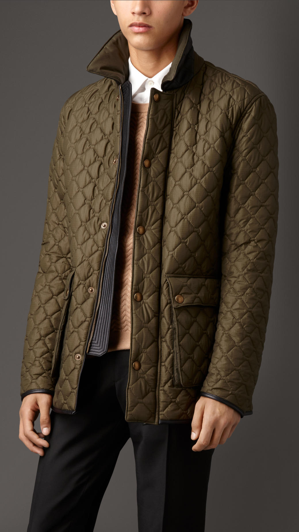 Lyst - Burberry Military Quilt Field Jacket in Green for Men