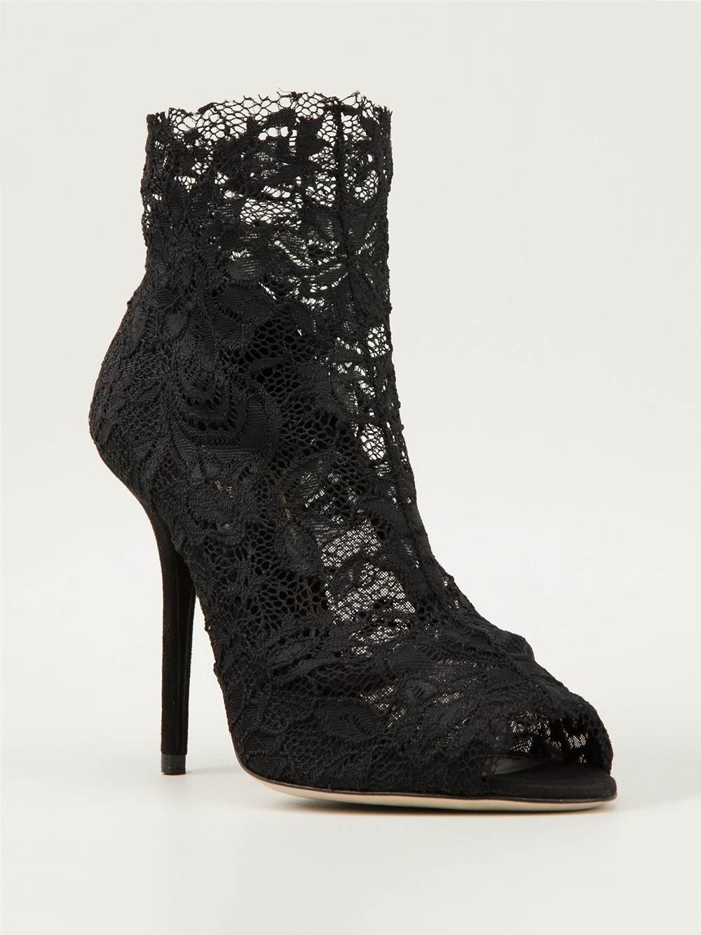 black peep toe lace up boots